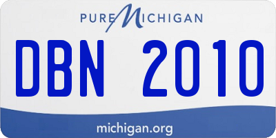 MI license plate DBN2010