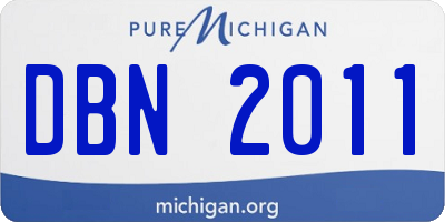 MI license plate DBN2011