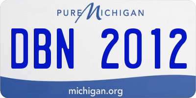 MI license plate DBN2012