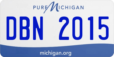 MI license plate DBN2015