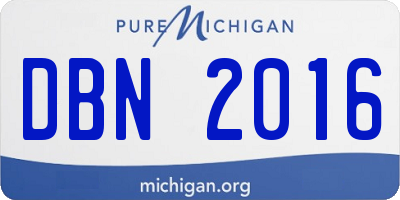 MI license plate DBN2016