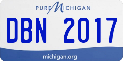 MI license plate DBN2017