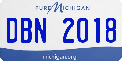 MI license plate DBN2018