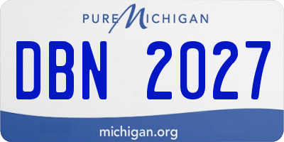 MI license plate DBN2027