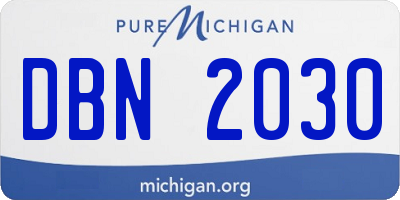 MI license plate DBN2030