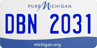 MI license plate DBN2031