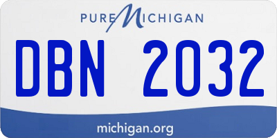 MI license plate DBN2032