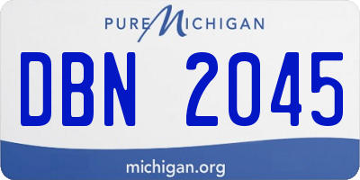 MI license plate DBN2045
