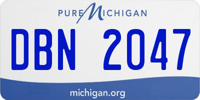 MI license plate DBN2047