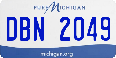 MI license plate DBN2049