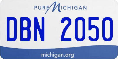 MI license plate DBN2050
