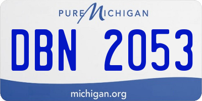 MI license plate DBN2053