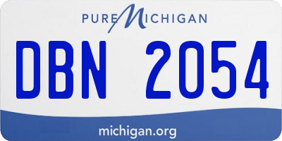 MI license plate DBN2054