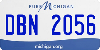 MI license plate DBN2056