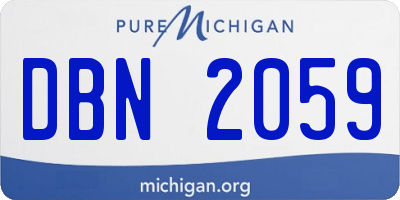 MI license plate DBN2059