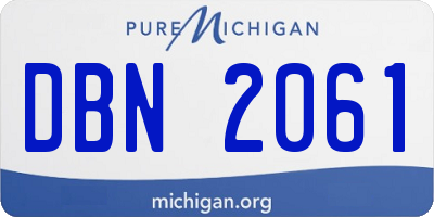 MI license plate DBN2061