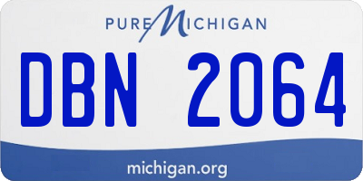 MI license plate DBN2064