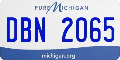 MI license plate DBN2065