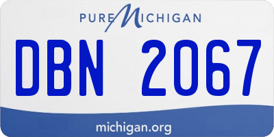 MI license plate DBN2067
