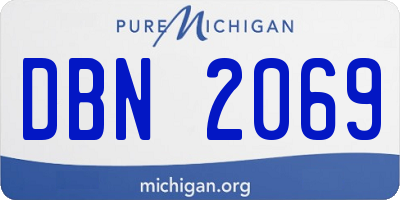 MI license plate DBN2069