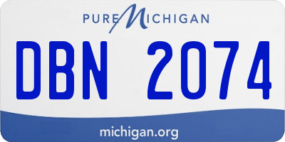 MI license plate DBN2074