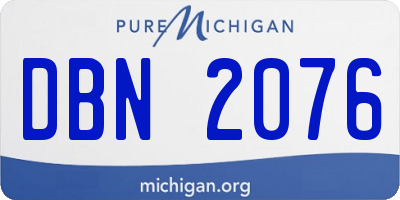 MI license plate DBN2076