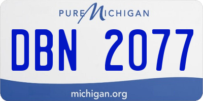 MI license plate DBN2077