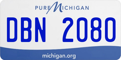 MI license plate DBN2080