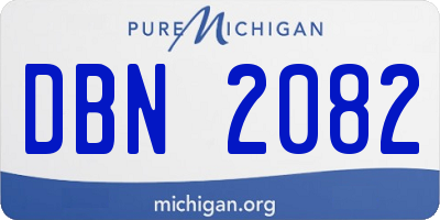 MI license plate DBN2082