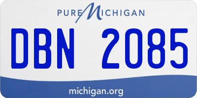 MI license plate DBN2085