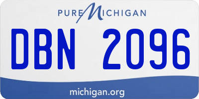 MI license plate DBN2096