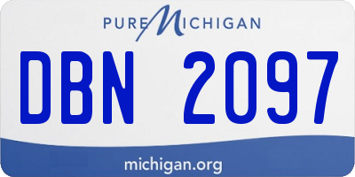 MI license plate DBN2097