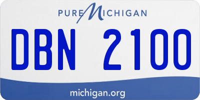 MI license plate DBN2100