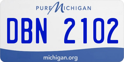 MI license plate DBN2102