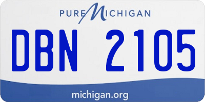 MI license plate DBN2105