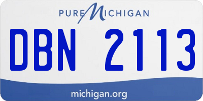 MI license plate DBN2113