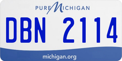 MI license plate DBN2114
