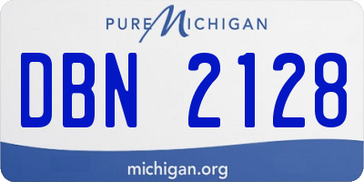 MI license plate DBN2128