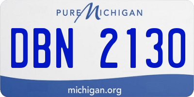 MI license plate DBN2130