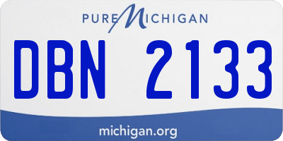 MI license plate DBN2133