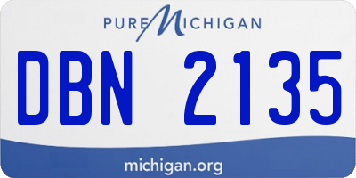 MI license plate DBN2135