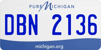 MI license plate DBN2136