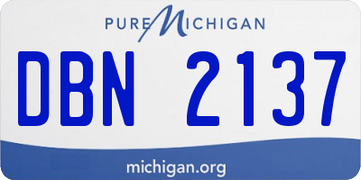 MI license plate DBN2137
