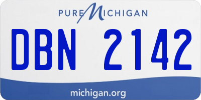 MI license plate DBN2142