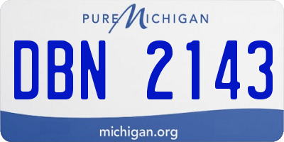 MI license plate DBN2143