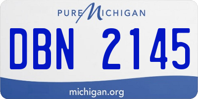 MI license plate DBN2145
