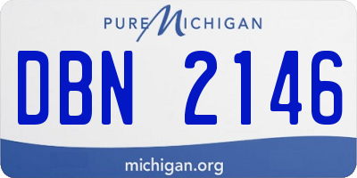MI license plate DBN2146