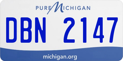 MI license plate DBN2147
