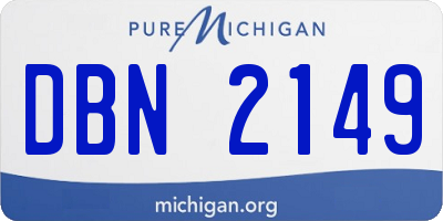 MI license plate DBN2149
