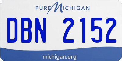 MI license plate DBN2152